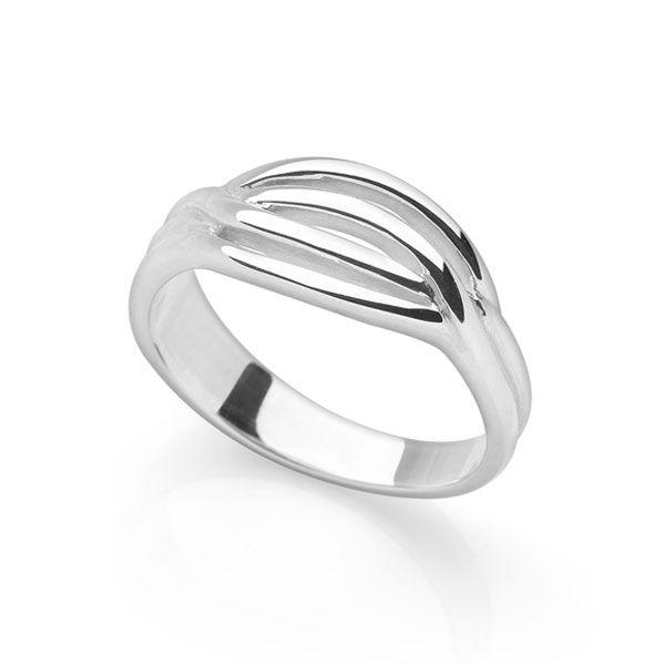 925 sterling silver Slender lines formed into one ring (R16831)