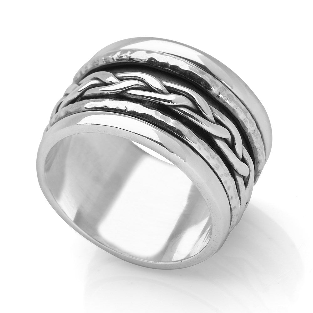 Kalyan Woven Spin Ring - Silver (R18841)
