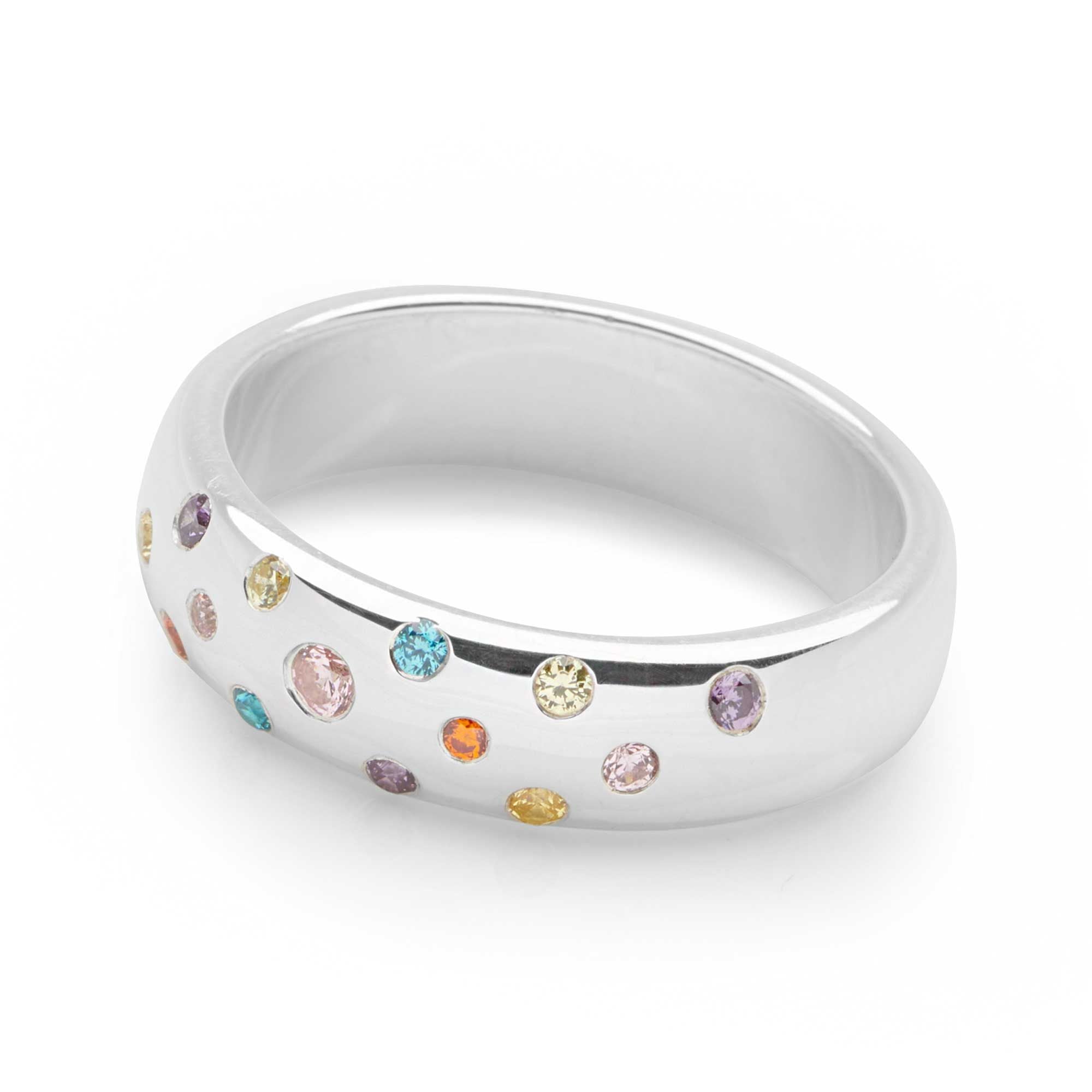 Sterling silver deals rainbow ring