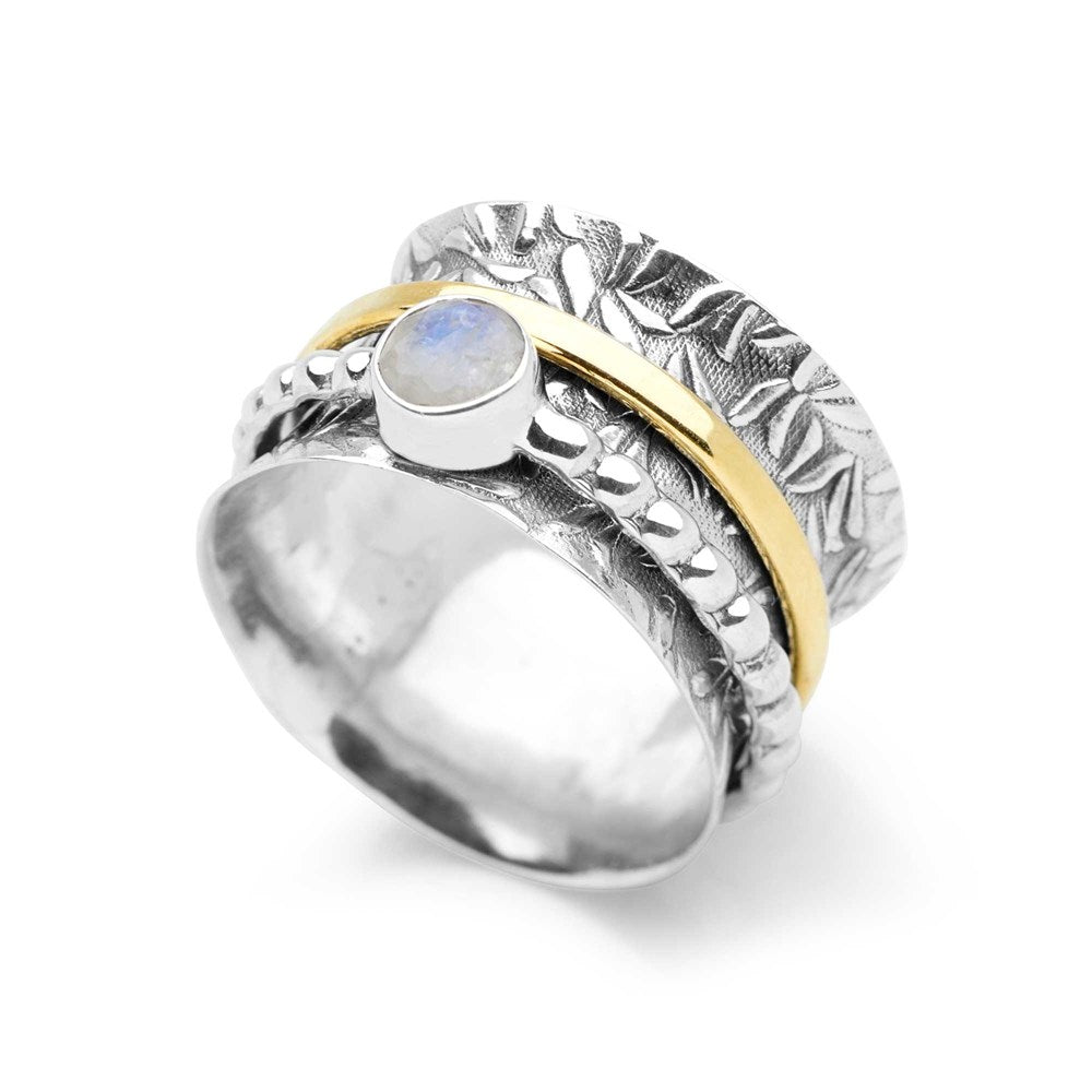 Golden Moonstone Spin Ring (R21411)