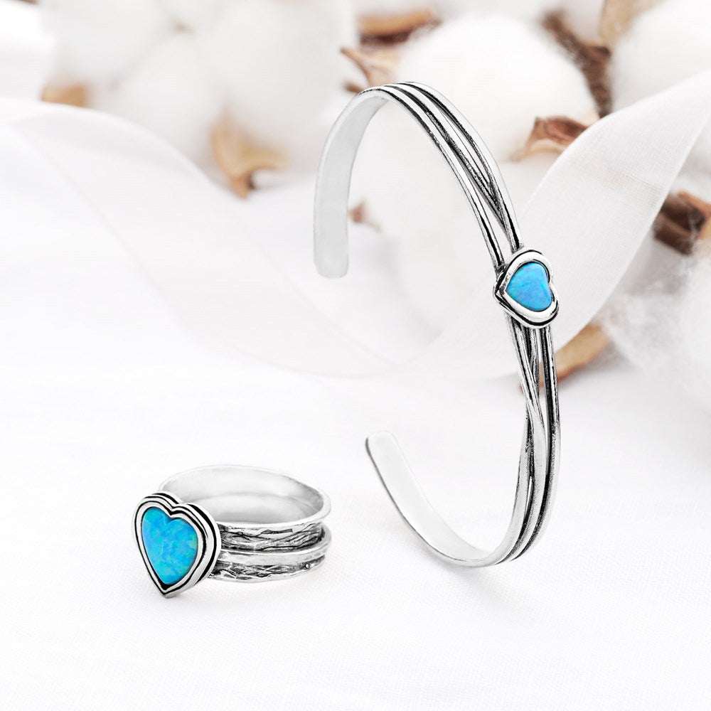 Mystic Heart Opal Spin Ring (R22041)