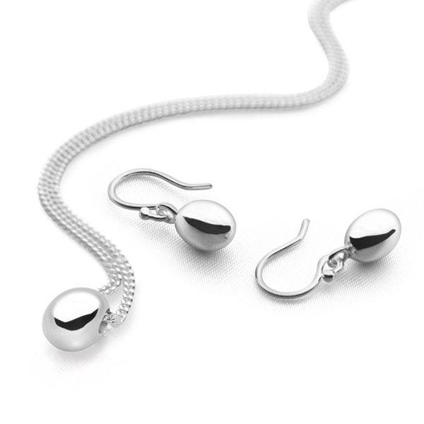 925 sterling silver Pearls pendant and hook earrings set (SET5511)